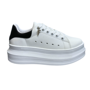 Tenis de plataforma blancos con negro