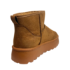 Botas para invierno cafe dupe de UGG color camel o cafe con peluche por dentro, plataforma chunky.