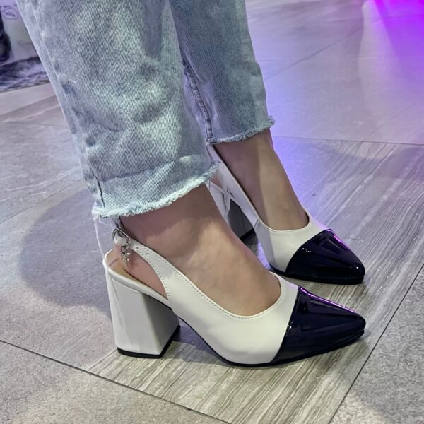 tacones dupe beige con negro