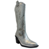 Botas cowboy plata con suela negra y bordado